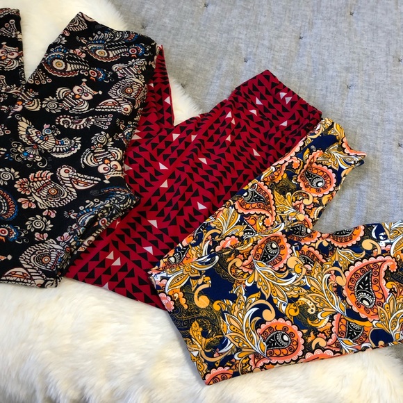 LuLaRoe Pants - Lularoe three pair of leggings bundle one size